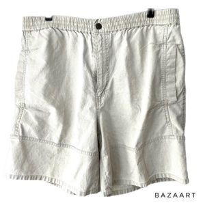 Men’s Weekends Relaxed Shorts Large 36/38 Light Tan Elastic Waste Drawstring